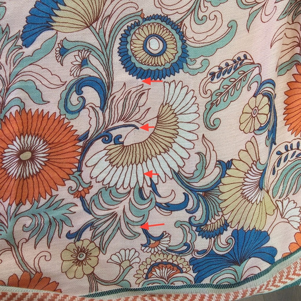 Large Lightweight Pink Floral Boho Scarf Wrap - Picture 9 of 11